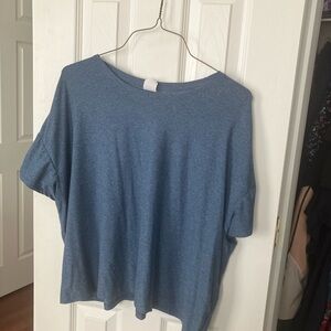 Athletic Works Blue Soft Crewneck Cropped Top